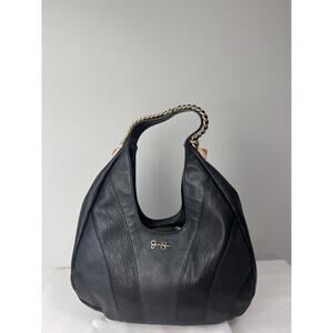 Jessica Simpson Black Hobo Shoulder Bag Gold Accents Medium Large NWOT Purse
